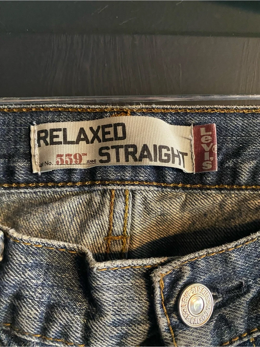 Levi's Men's 559 Distressed Washed Blue Relaxed Jeans